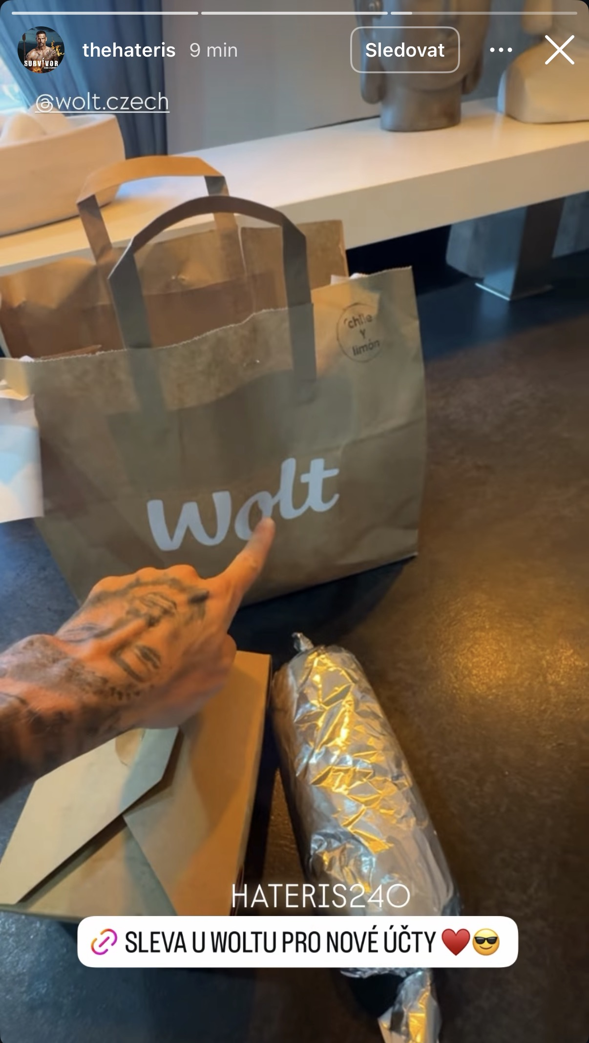 První příspěvek instagramové kampaně Wolt