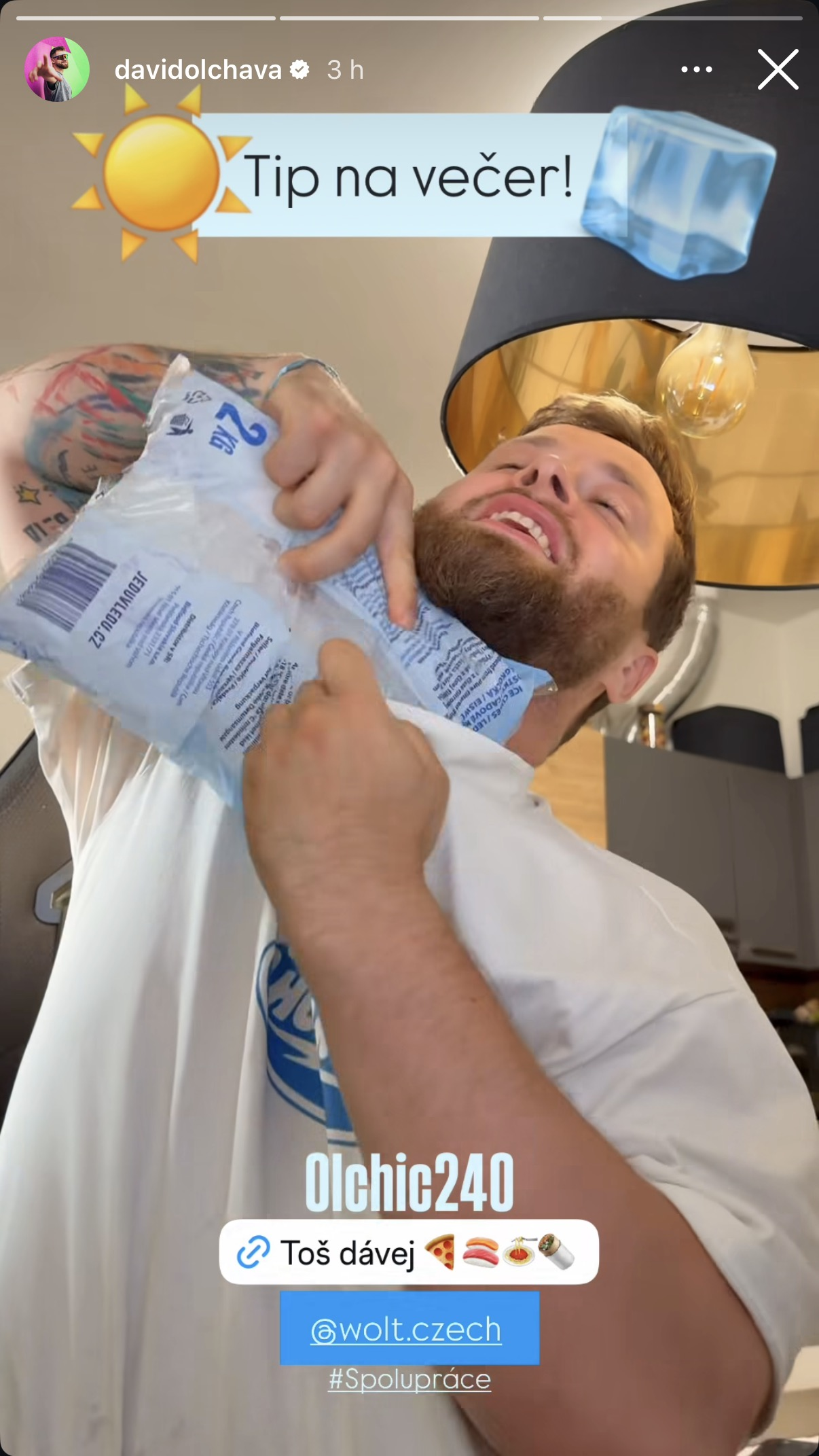 Třetí příspěvek instagramové kampaně Wolt